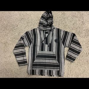 KR3W, Mens Valdez Pullover Poncho Striped Sweater